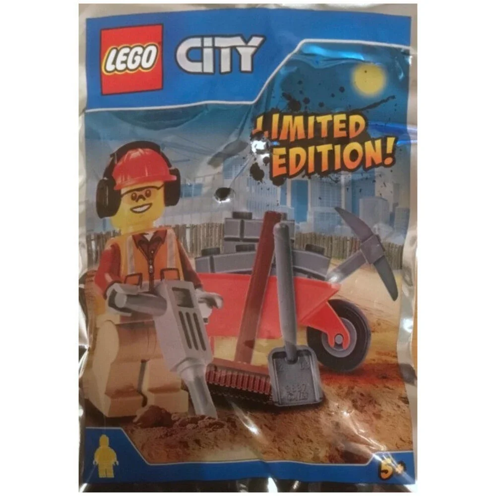LEGO City Worker with Wheelbarrow Foil pack 951702 (SEALED)